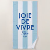 Joie De Vivre Nice Blue Cabana Stripe Frans Strandlaken (Voorkant)