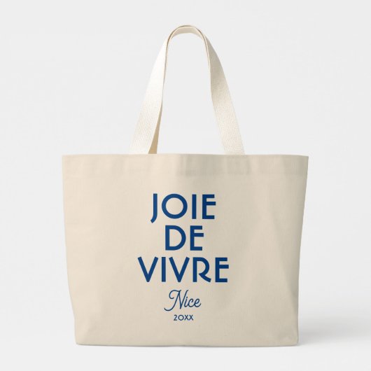 Joie de Vivre Nice Custom Year Frans Grote Tote Bag (Achterkant)