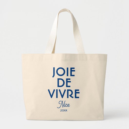 Joie de Vivre Nice Custom Year Frans Grote Tote Bag (Voorkant)