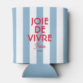 Joie De Vivre Paris Franse blauwe Cabana Stripe Blikjeskoeler (Achterkant)