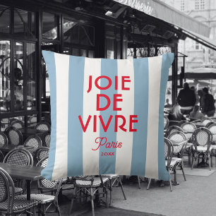 Joie De Vivre Paris Franse blauwe Cabana Stripe Kussen