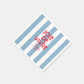 Joie De Vivre Paris Franse blauwe Cabana Stripe Servet (Hoek)