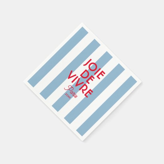 Joie De Vivre Paris Franse blauwe Cabana Stripe Servet (Hoek)