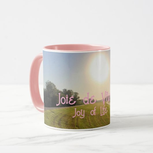 Joie de vivre Pink Mok (Voorkant links)