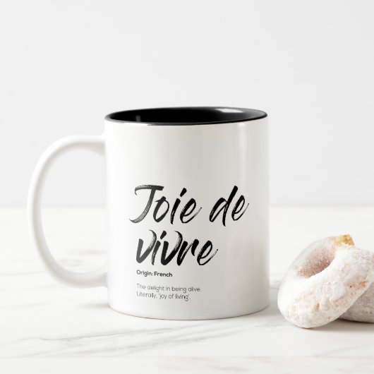 Joie de vivre - Two-Tone Mok (Met donut)