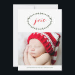 Joie Pure Carte de Noël Feestdagenkaart<br><div class="desc">Cartes de Noël modernes qui peuvent être personnalisés avec votre texte et quatre de vos photos. Visitez le magasin d'impression d'origami pour plus de conceptions de carte de vacances.</div>