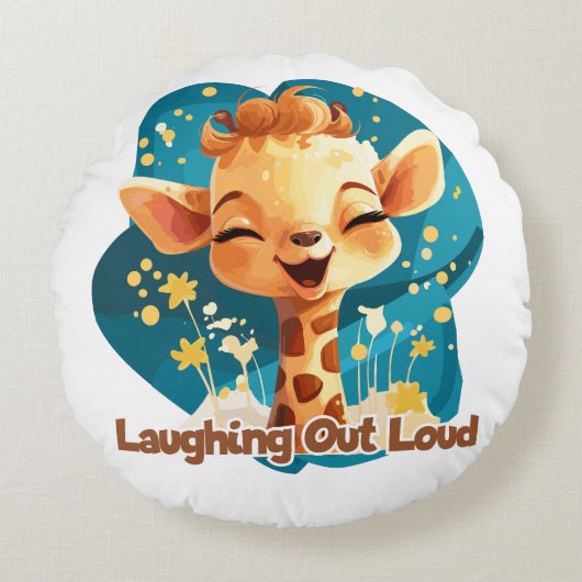 Joie (Splinters gelach) - Laughing Out Loud Rond Kussen (Voorkant)