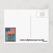 Join Army, Navy, Marines WPA 1917 Briefkaart (Achterkant)