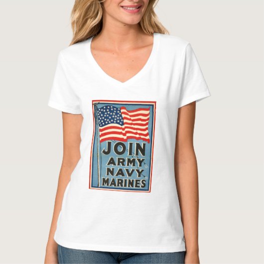 Join Army, Navy, Marines WPA 1917 T-shirt (Voorkant)