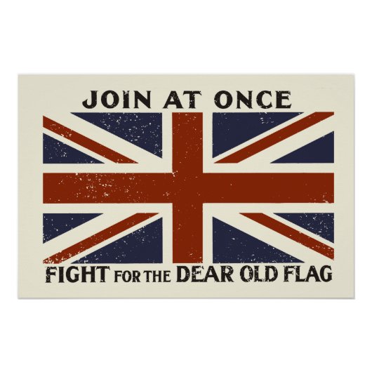 Join At Once - Fight For The Dear Old Flag Perfect Poster (Voorkant)