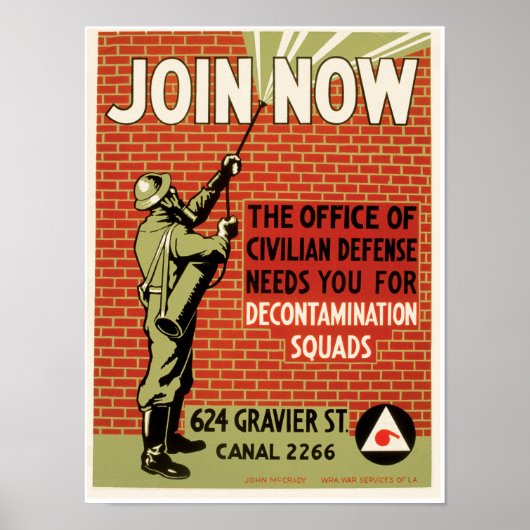 Join Now ~ Civil Defense Poster (Voorkant)