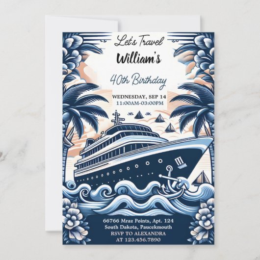 Join Ocean Waves Travel Anker Yacht 50ste verjaard Kaart (Voorkant)