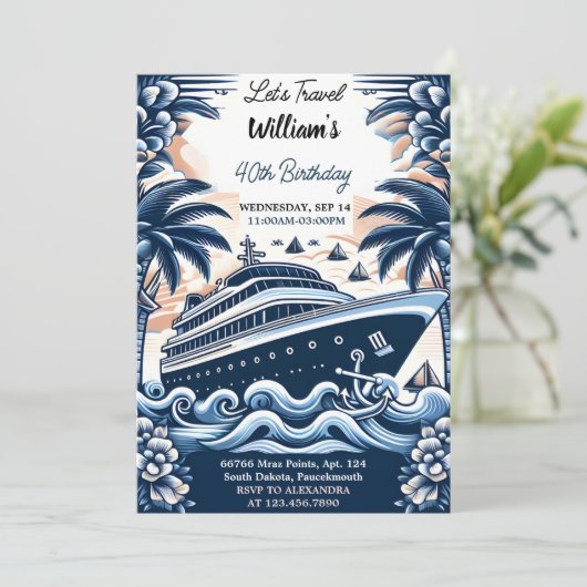 Join Ocean Waves Travel Anker Yacht 50ste verjaard Kaart (Staand voorkant)