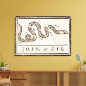 Join of Die Benjamin Franklin Politieke Cartoon Canvas Afdruk (Insitu (Woonkamer))