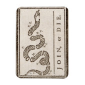 Join of Die Benjamin Franklin Politieke Cartoon Magneet (Verticaal)