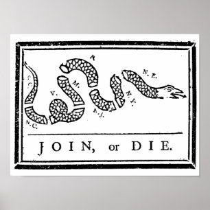 Join of Die Black en White  Patriot Poster