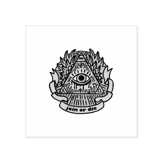 Join of Die Illuminati Hipster Esoteric Rubberstempel (Afrduk)