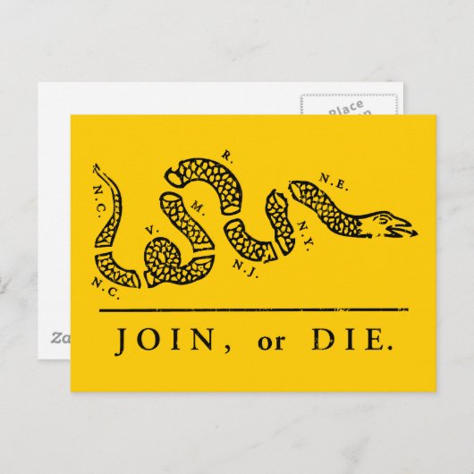 Join of Die - Libertarian Briefkaart (Voorkant / Achterkant)