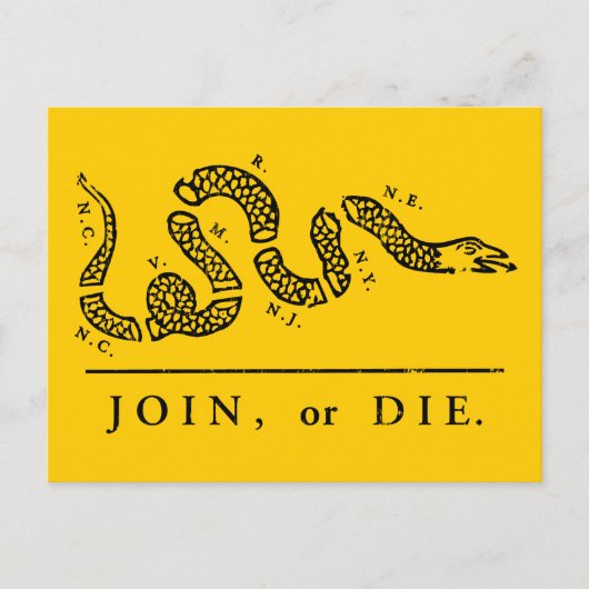 Join of Die - Libertarian Briefkaart (Voorkant)