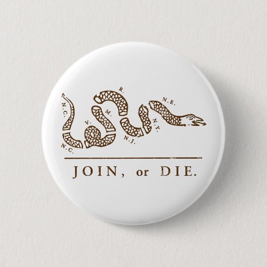 Join of Die Libertarian  Ronde Button 5,7 Cm (Voorkant)