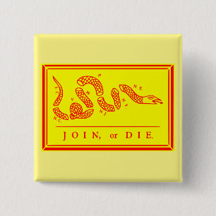 Join of Die #USAPatriotGraphics ©WhiteTigerLLC.C Vierkante Button 5,1 Cm