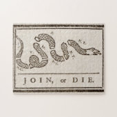 Join or Die Benjamin Franklin Political Cartoon Legpuzzel (Horizontaal)