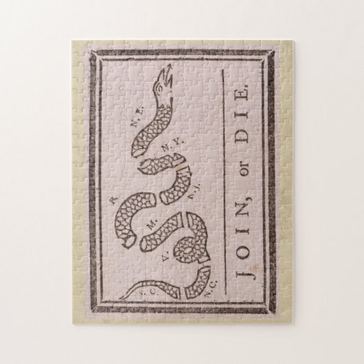 Join or Die by Benjamin Franklin Legpuzzel (Verticaal)
