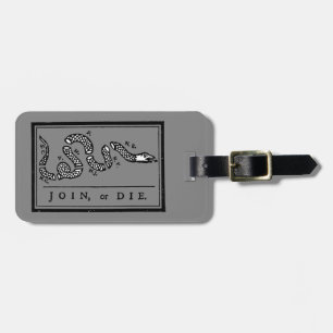 Join or Die Cartoon, 1754 Bagagelabel