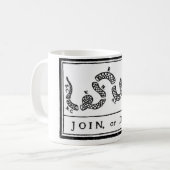 Join or Die Koffiemok (Voorkant links)