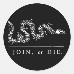 Join or Die - Libertarian Ronde Sticker