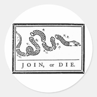 Join or Die Ronde Sticker