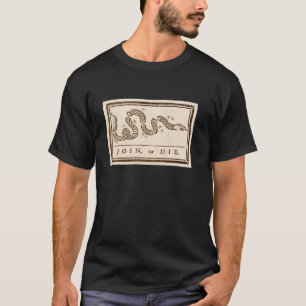 Join or Die Snake US Geschiedenis Lange Mouw T Shi T-shirt