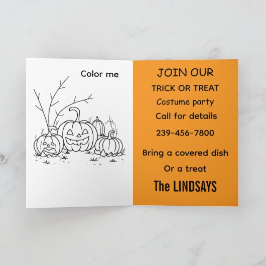 Join our costume party personalize kaart (Binnen)