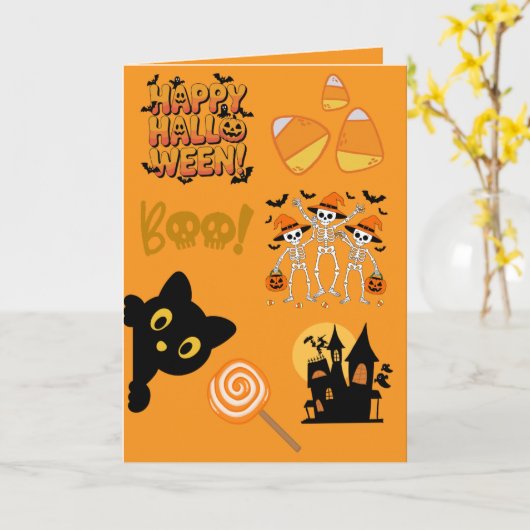 Join our costume party personalize kaart (Gele Bloem)