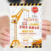 Join the Crew Boy Construction Birthday Invitation Kaart