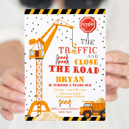 Join the Crew Boy Construction Birthday Invitation Kaart