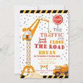 Join the Crew Boy Construction Birthday Invitation Kaart (Voorkant)