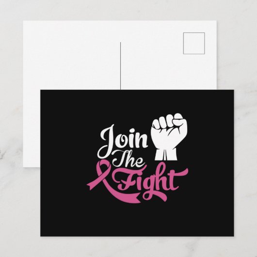 Join The Fight Family Matching Breast Cancer Gift Briefkaart (Voorkant / Achterkant)