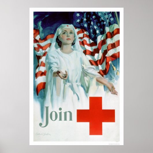 Join the Red Cross - American Flag (US00310) Poster (Voorkant)