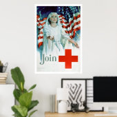 Join the Red Cross - American Flag (US00310) Poster (Thuiskantoor)