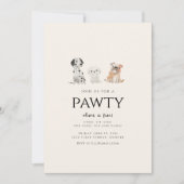 Join us for a Pawty Dog Theme Birthday Kaart (Voorkant)