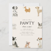 Join us for a Pawty Dog Theme Birthday Kaart (Voorkant)