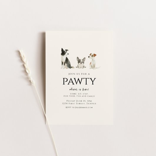 Join us for a Pawty Dog Theme Birthday Kaart