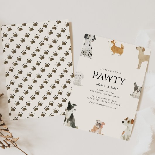 Join us for a Pawty Dog Theme Birthday Kaart