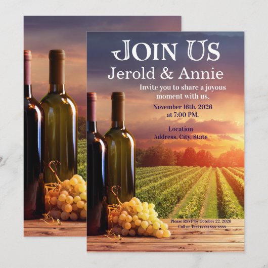 Join Us Invitation Kaart (Voorkant / Achterkant)