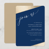 JOIN US kalligrafie classy formele gouden rand mar Kaart (Voorkant / Achterkant)