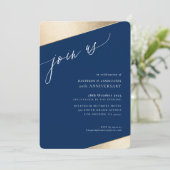 JOIN US kalligrafie classy formele gouden rand mar Kaart (Staand voorkant)