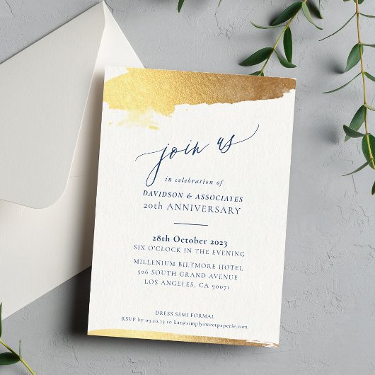 JOIN US kalligrafie formele gouden randen marine Kaart