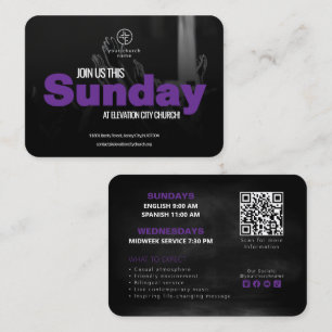 Join Us Kerk Uitnodigingskaart Sjabloon Contactkaartje