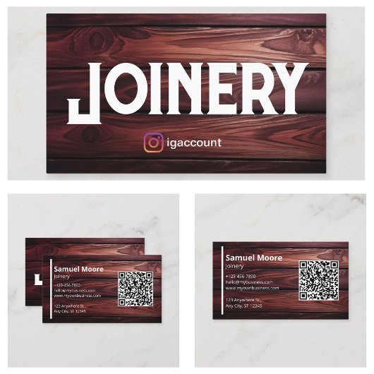 Joinery Sjablonen Design Houtbewerkers QR Code Visitekaartje